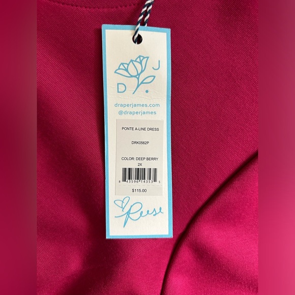 Draper James NWT deep berry A-Line dress 2x - Picture 2 of 6